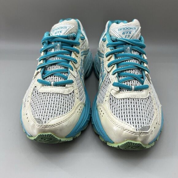 Brooks‎ Adrenaline GTS 13 Women Size 8 Shoes White Teal Blue Running Sneakers - Picture 2 of 9